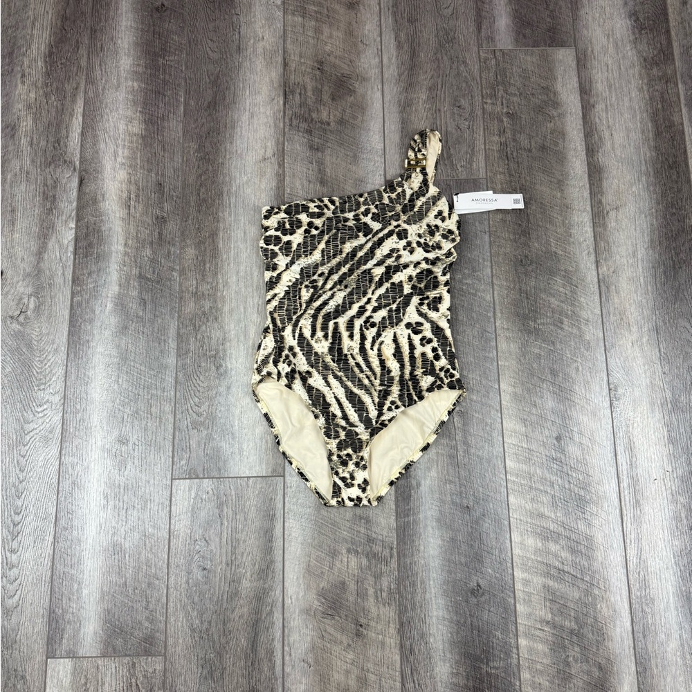 Amoressa Tan Animal Print One Piece Swimsuit‎